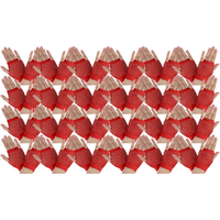 24 Pair Fishnet Gloves Fingerless Wrist Length 70s 80s Costume Party Bulk - Red