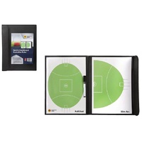 Marbig AFL Coach Board Pad Footy Football Full Oval & 50m Arc with Marker in All-Weather Case