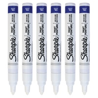 6x Sharpie Oil-Based Paint Markers in White Medium Point