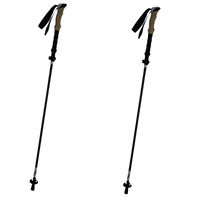 2x Telescopic Adjustable Hiking Pole Folding Walking Stick Adjustable Trekking 105cm - 125cm