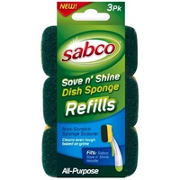 3-Pack Sabco Save N Shine Dish Sponge Scourer Refill