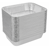 120x Aluminium Disposable Foil Food Container Trays Pans Baking Roast Bulk 22x15.5x5cm