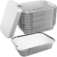 160x Aluminium Disposable Foil Food Container Trays Pans w/ Lids Covers Bulk 32cm*26cm*6.3cm