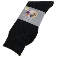 1 Pair Merino Wool Blend Woolen Work Socks Hiking Heavy Duty Warm Winter Thermal - Black - 7-11
