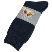 1 Pair Merino Wool Blend Woolen Work Socks Hiking Heavy Duty Warm Winter Thermal - Navy - 11-14