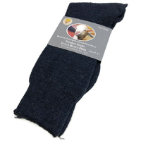 1 Pair Merino Wool Blend Woolen Work Socks Hiking Heavy Duty Warm Winter Thermal - Navy - 7-11