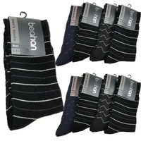 9 Pairs COTTON BUSINESS SOCKS Mens Dress Crew Plain Work Casual  BULK - Assorted Pack - 6-11