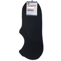 1 Pair NO SHOW BAMBOO SOCKS Non Slip Heel Grip Low Cut Invisible Footlet - Black - 11-14