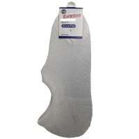 1 Pair NO SHOW BAMBOO SOCKS Non Slip Heel Grip Low Cut Invisible Footlet - White - 6-11