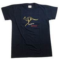 Adult Australian Kangaroo T Shirt Australia Day 100% Cotton Souvenir Tee Top - Navy - XL