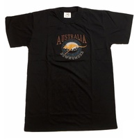 Adult Australia Kangaroo T Shirt Australia Day Souvenir Tee Top 100% Cotton - Black - S
