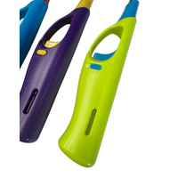 4x Clear Flexible Gas Lighter for BBQ Kitchen Cigarette w/ Safety Lock - Assorted Colours