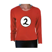 Kids Cat In The Hat Thing 2 Long Sleeve Red Top Party Costume Book Week - S (4-5 Years Old)
