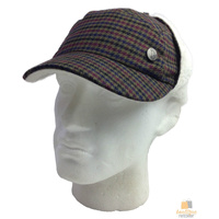 KANGOL Plaid Supre Ushanka Sherpa Chullo Lined Hat Warm Winter Ear Trapper Flying - Army Green/Black/Red - S/M