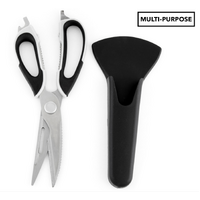 7 in 1 Multi Purpose Kitchen Super Scissors w/ Magnetic Case for Meat Nuts