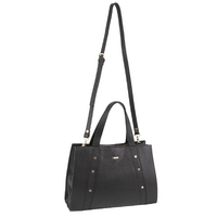 Morrissey Womens Italian Structured Leather Bag Tote Handbag Ladies - Black