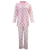 Womens PYJAMAS PJs Set Pajamas Ladies Cotton PJ Womens Long Sleeve Sleepwear - Pink - 12