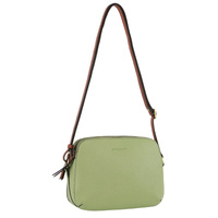 Pierre Cardin Leather Cross Body Bag Dual Zip Adjustable Strap Shoulder Clutch