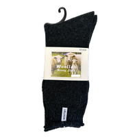 1 Pair Premium Mens Wool Heavy Duty Thick Work Socks Cushion Woolen - Black - 7-11