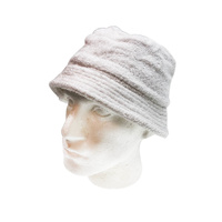 Stingy Brim Terry Towelling Bucket Hat Daggy Fishing Camping Lad Cap 100% COTTON - White - XXL