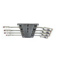 Wurth 4pcs Ratchet Combination Wrench Set with Reversing Lever – Chrome Vanadium Steel, 72-Tooth, High-Gloss Finish