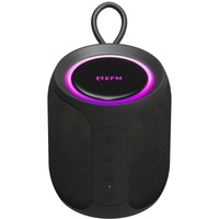 EFM Austin Mini Bluetooth Speaker with LED Colour Glow - Charcoal Black