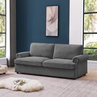 PHEBE 3 Seater Sofa bed with Separate Foam Mattress- Corduroy Cream