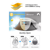 Waterproof Instant Up Beach Camping Tent 3 Person Pop up Tents Family Hiking Dome