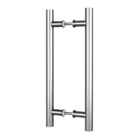 Round 300mm Push Pull Stainless Steel Door Handle Entrance Entry Shower Glass