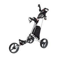 Golf Club Buggy Trolley Cart Compact Foldable 3 Wheel