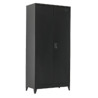 Two-Door Metal Cabinet Shelf Storage for Home Office Gym