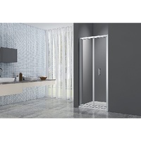 130-140cm Adjustable Wall to Wall Sliding Glass Shower Door in Chrome