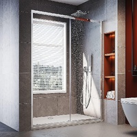 120-130cm Adjustable Wall to Wall Sliding Glass Shower Door in Chrome