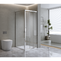 40mm Adjustable Contemporary Corner Sliding Chrome Shower Screen 116x101cm