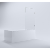 90cm Frameless Swing Bath Panel with Brushed Nickel Hardware