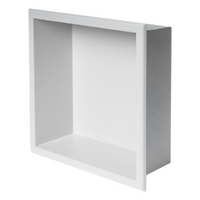 336 x 336 x 101mm Shower Niche Single Shelf Organizer No Tile Needed in White