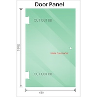 110x110cm Double Door Corner Shower Screen with Black Brackets and SS Hinges, Square double pull Handle