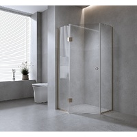 100cm Frameless Diamond Shower Screen with Chrome Channels and SS Hinges