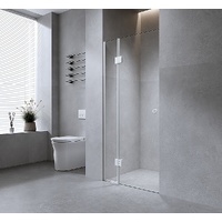 120cm Wall to Wall Frameless Shower Screen with White Channel and SS Hinges