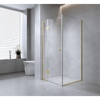 120x120cm Corner Frameless Shower Screen with Chrome Channel and SS Hinges
