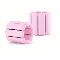 2-Piece Ankle & Wrist Weights – 1kg Pair Adjustable Workout Bangles (Pink)