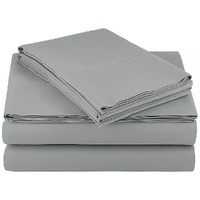 King Bed Sheet Set – 1800 Series Microfiber, Deep Pocket, Soft & Breathable, Grey