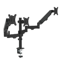 Triple Monitor Mount Stand – Desk Clamp with 3 Adjustable Arms for Multi-Screen Setup