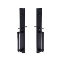 Matte Black Double Door Handle Set Dummy Front Entry Deadbolt Lock