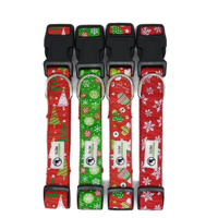 Christmas Dog Collars Adjustable - Moondidley Pets Medium Red Xmas Trees
