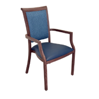 Harvey Dining Chair Stackable w Faux Leather Seat 95cm