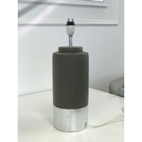 Zane Concrete Silver Trim Lamp Base Only 42cm