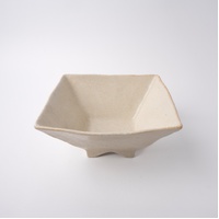 Fluted Bowl Square 21x21cm Oatmeal Glaze