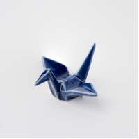 Chopstick Rest Origami Crane Indigo Blue