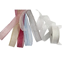 bulk 48 Metallic Striped Organza Ribbon Assort Wrap 300cm